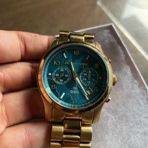 Michael Kors gold and blue watch